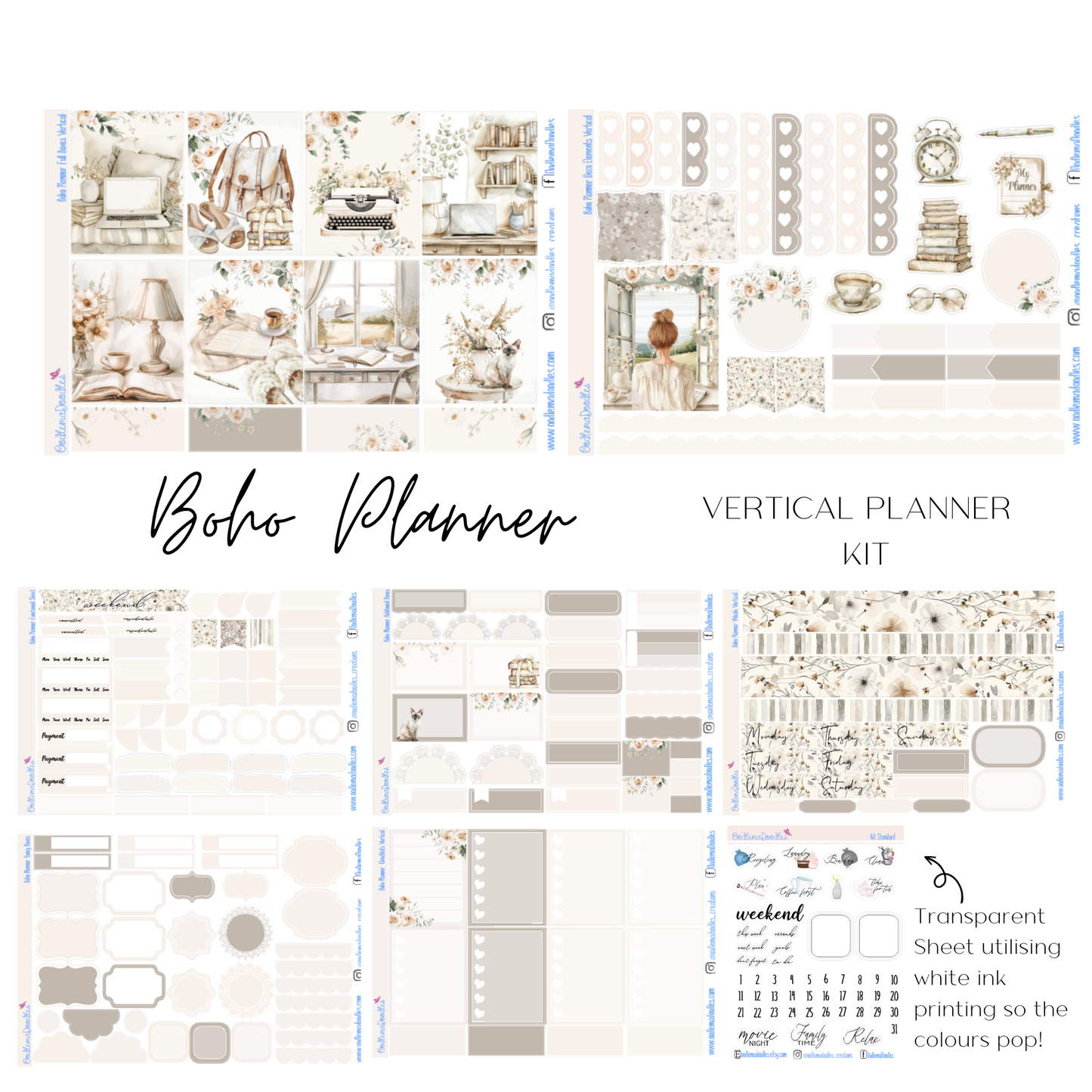 Boho Planner Vertical Weekly