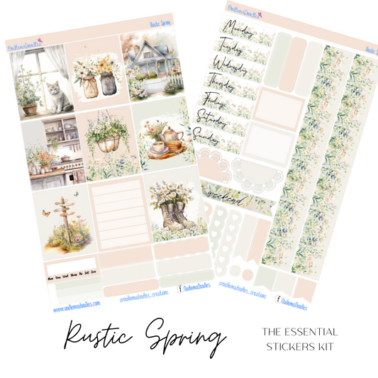Rustic Spring Essential Planner Sticker Kit