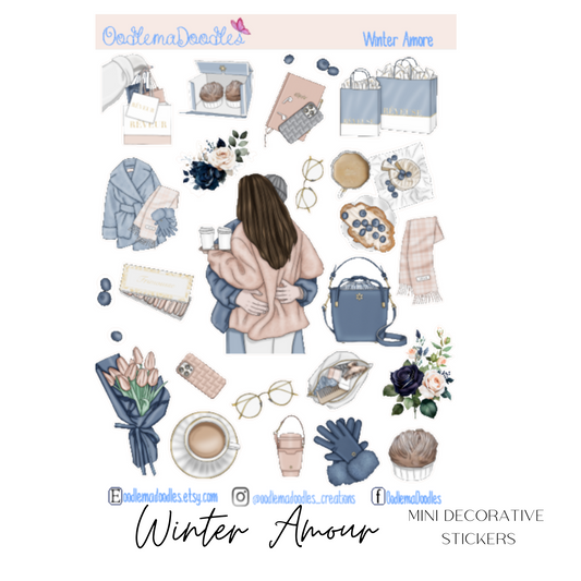 Winter Amour Mini Decorative Stickers