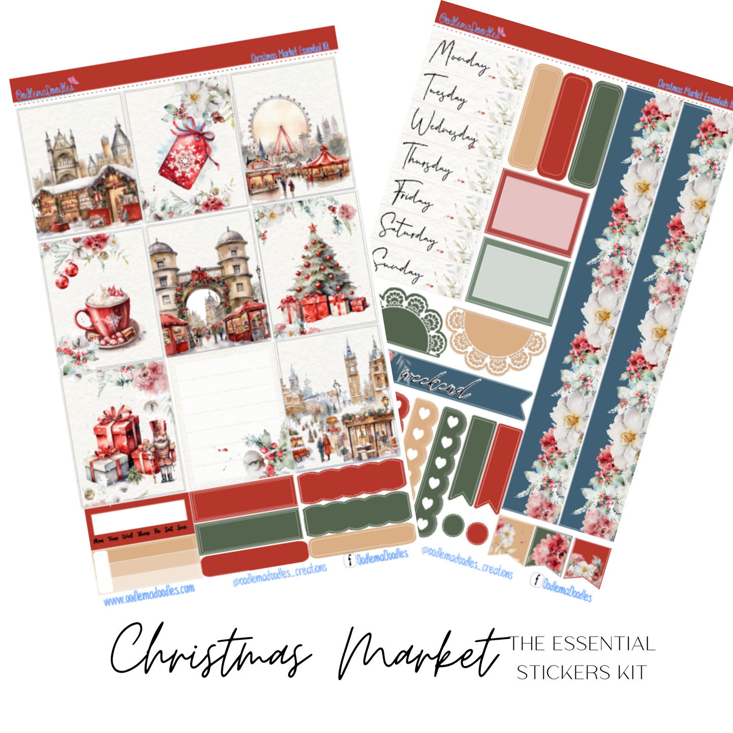 Christmas Market Essential Planner Sticker Kit