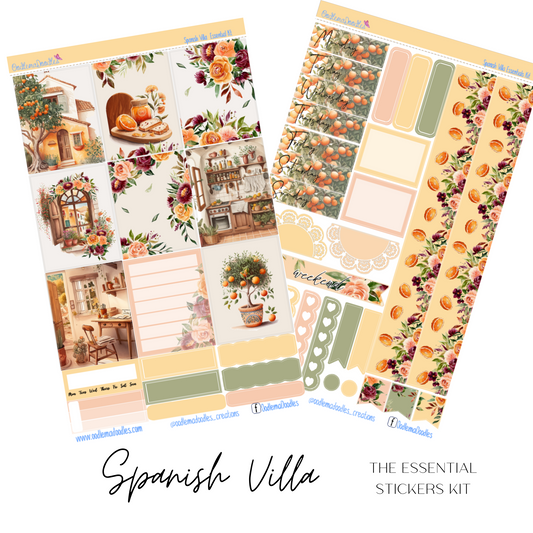 Spanish Villa Essential Planner Sticker Kit