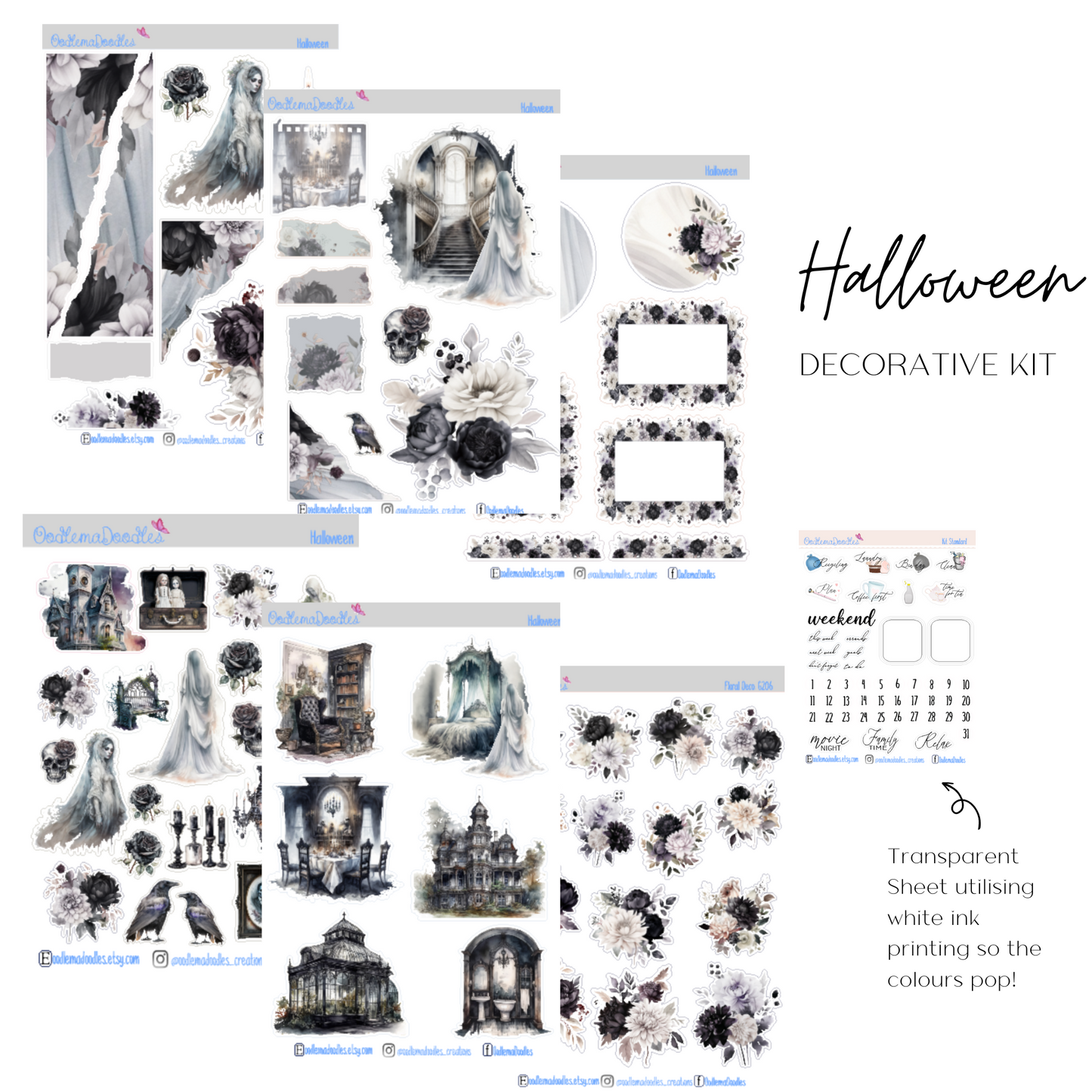 Halloween Decorative Planner Sticker Kit