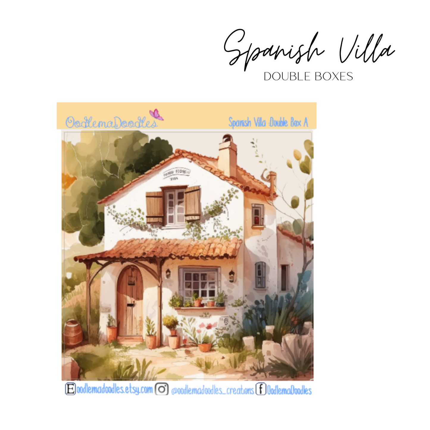 Spanish Villa Decorative Double Box Sticker