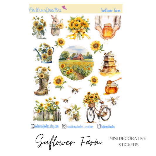 Sunflower Farm Mini Decorative Stickers
