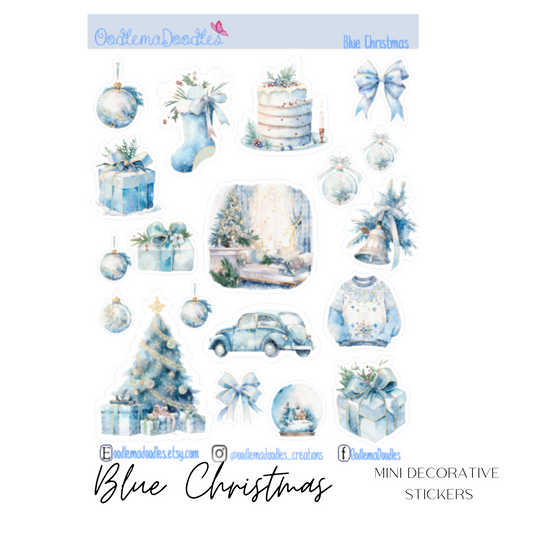 Blue Christmas Mini Decorative Stickers