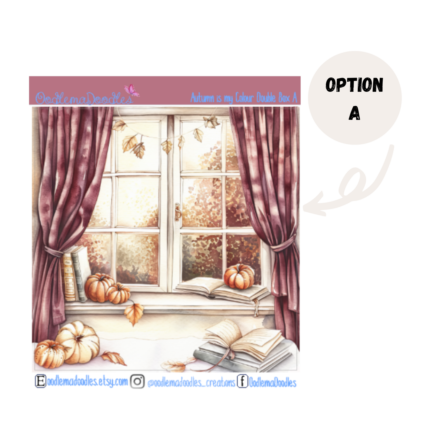 Autumn is my Colour Decorative Double Box Sticker