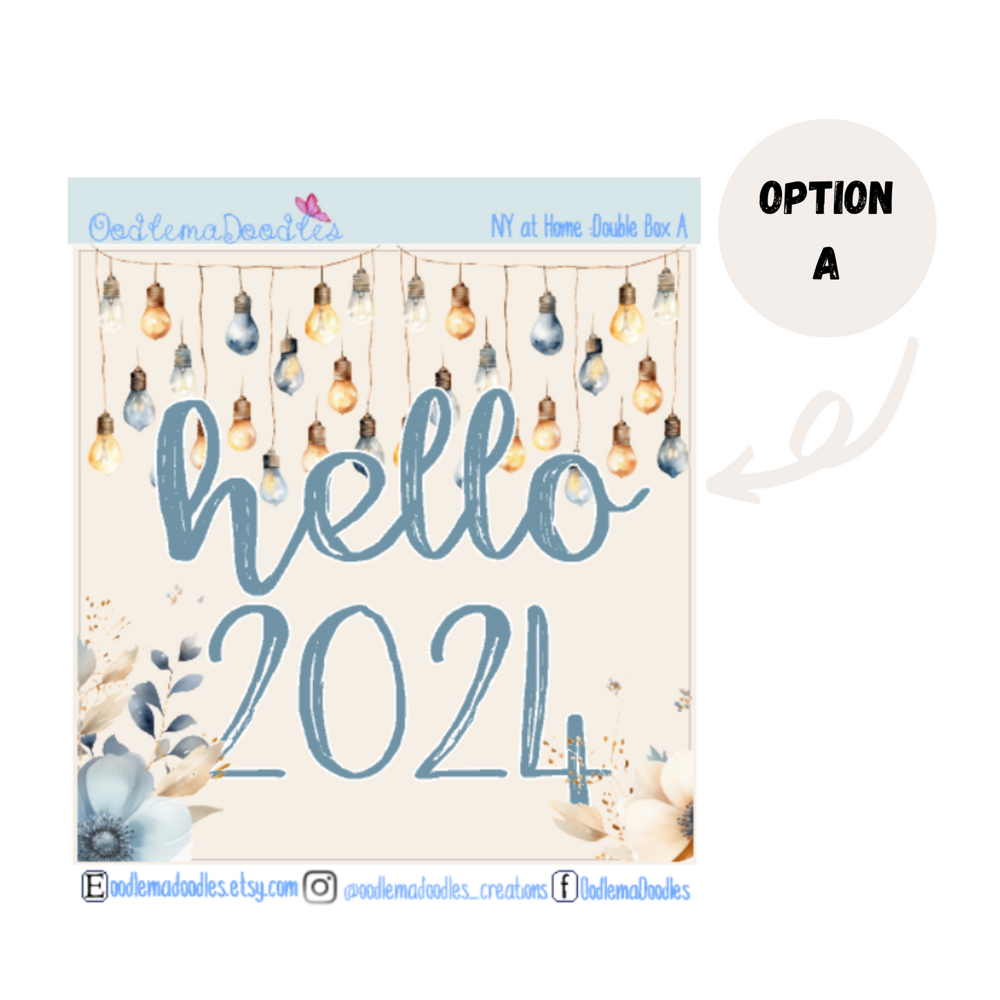 New Year at Home Decorative Double Box Sticker