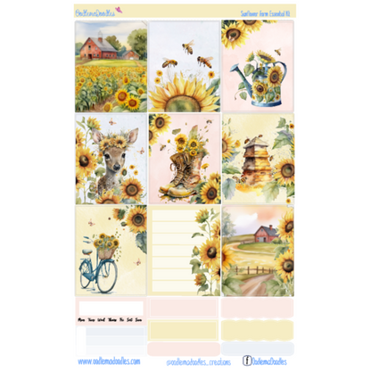 Sunflower Farm Essential Planner Sticker Kit