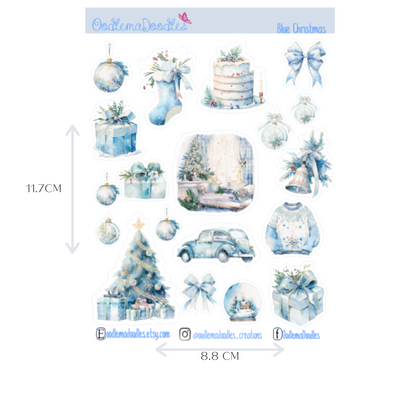 Blue Christmas Mini Decorative Stickers