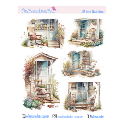 Porch Illustration Planner Stickers