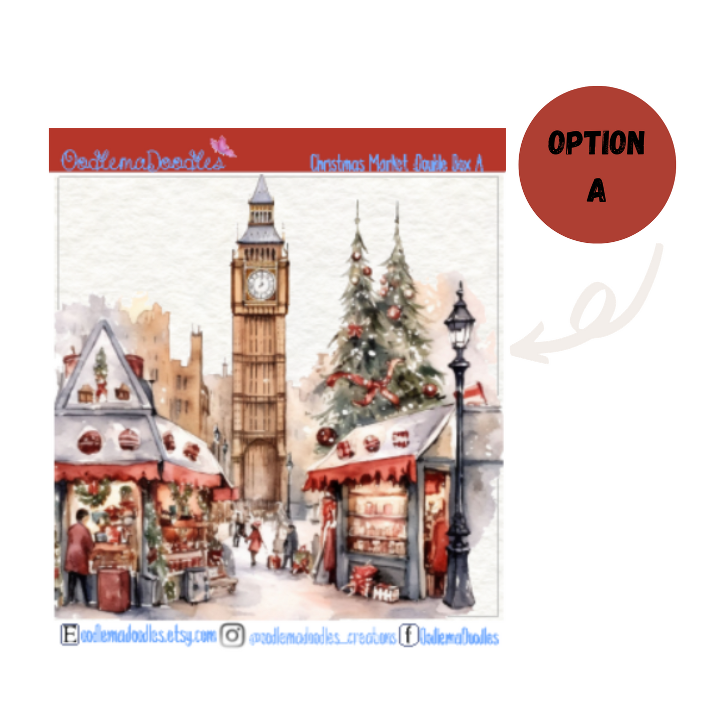 Christmas Market Decorative Double Box Sticker