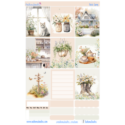 Rustic Spring Essential Planner Sticker Kit