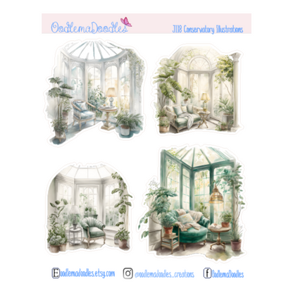 Conservatory Illustration Planner Stickers