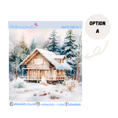 Snowfall Decorative Double Box Sticker