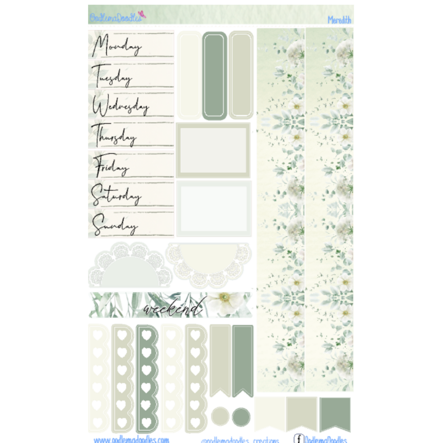 Meredith Essential Planner Sticker Kit