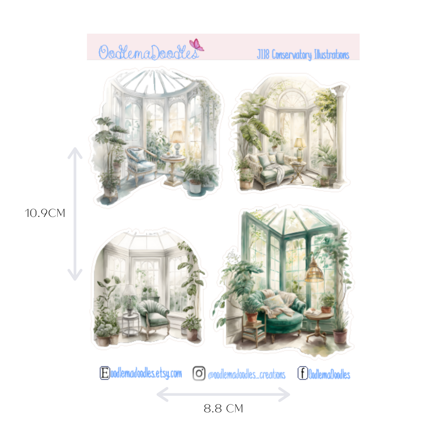 Conservatory Illustration Planner Stickers