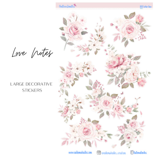 Love Notes Flower Large Decorative Planner Stickers