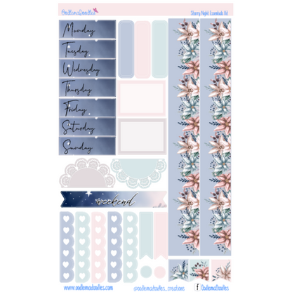 Starry Night Essential Planner Sticker Kit