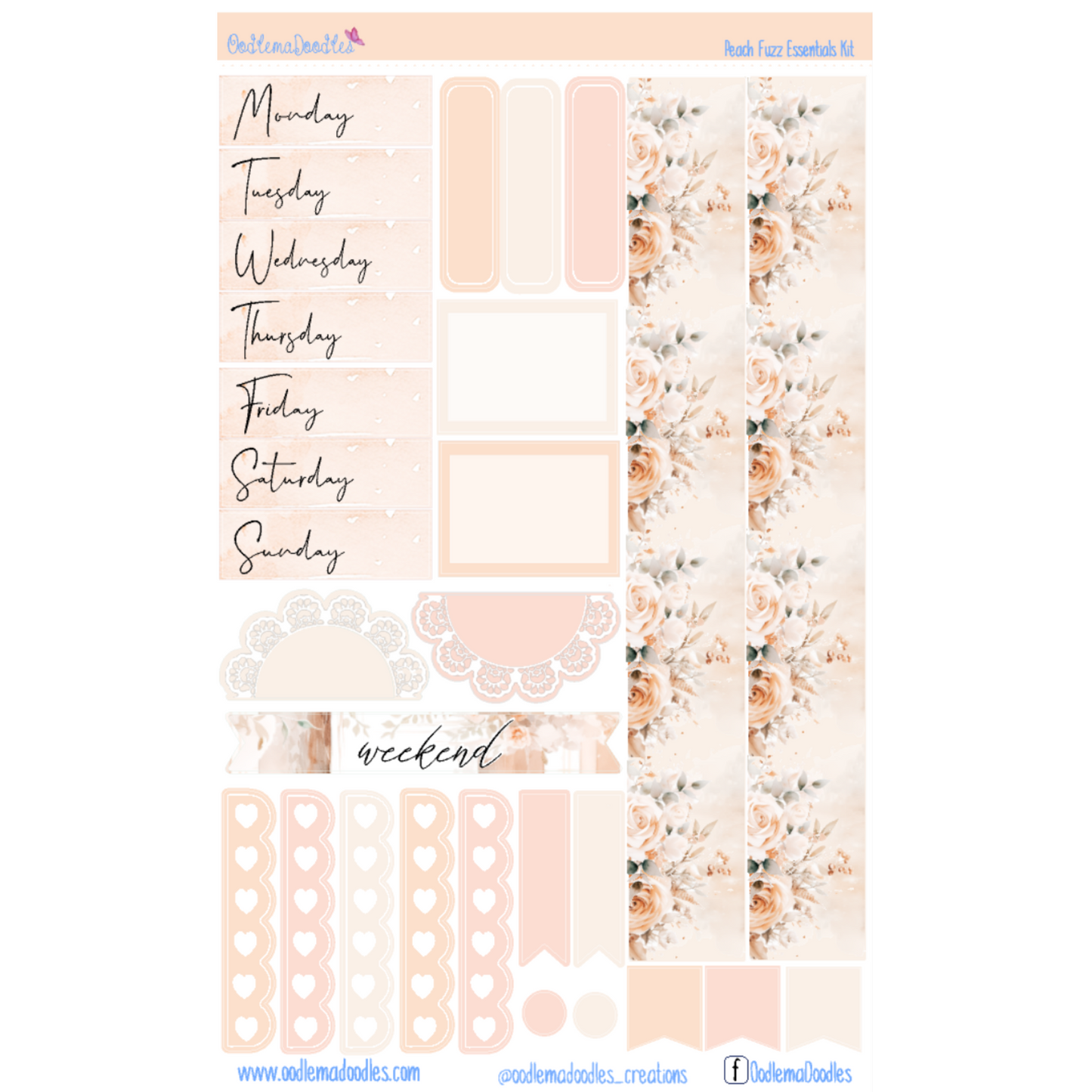 Peach Fuzz Essential Planner Sticker Kit