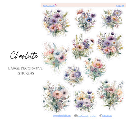 Charlotte Flower Large Decorative Planner Stickers