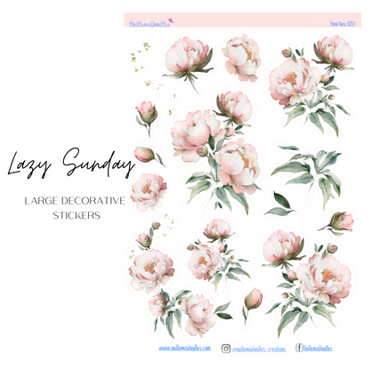 Lazy Sunday Flower Large Decorative Planner Stickers