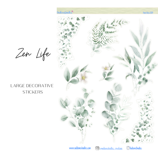 Zen Life Flower Large Decorative Planner Stickers