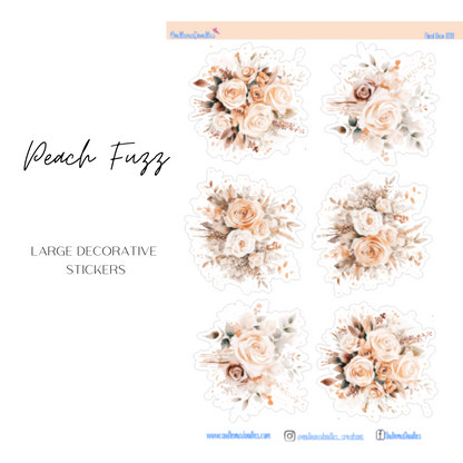 Peach Fuzz Flower Large Decorative Planner Stickers