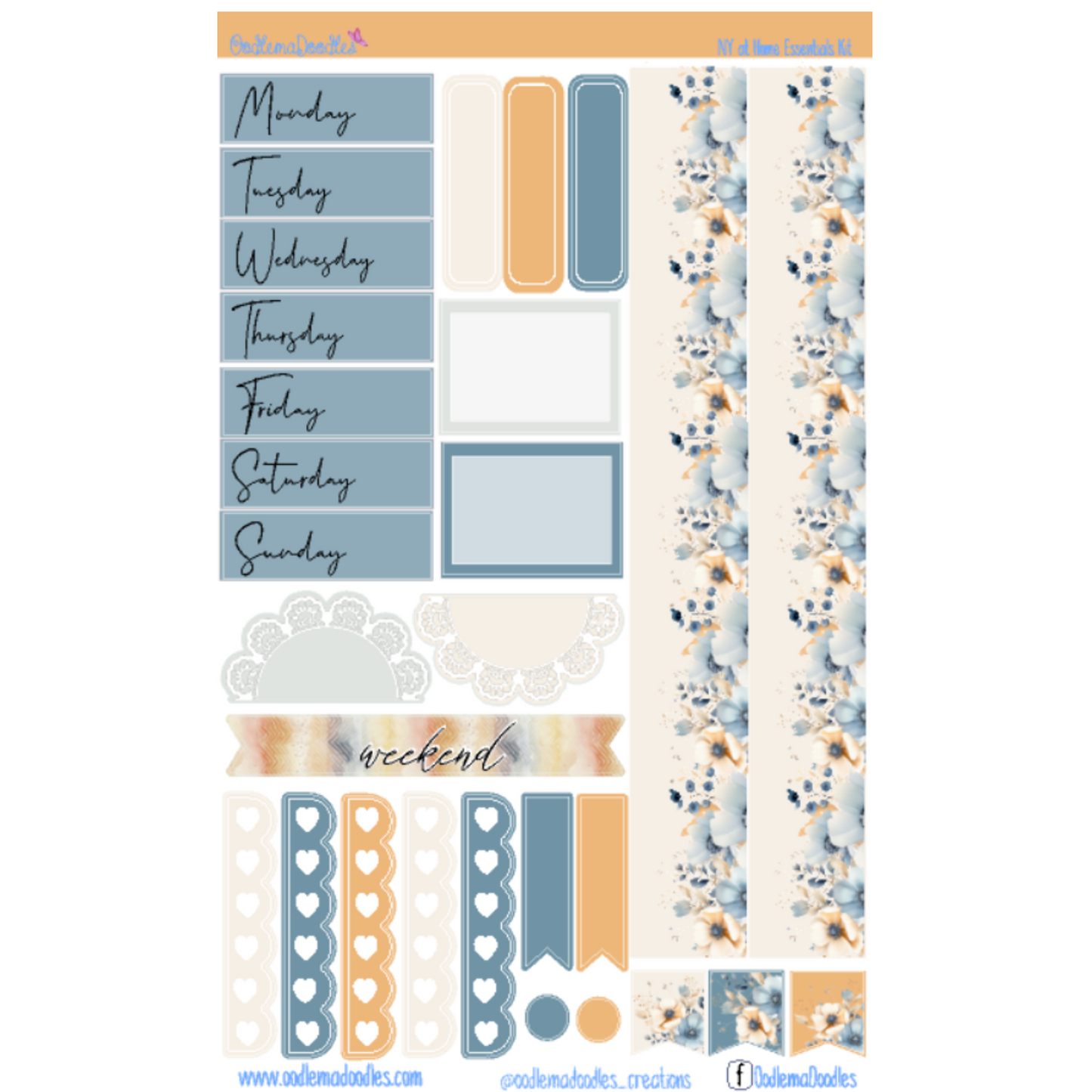 New Year at Home Essential Planner Sticker Kit