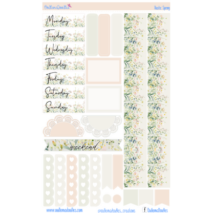 Rustic Spring Essential Planner Sticker Kit