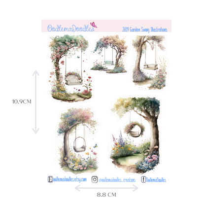 Garden Swing Illustration Planner Stickers