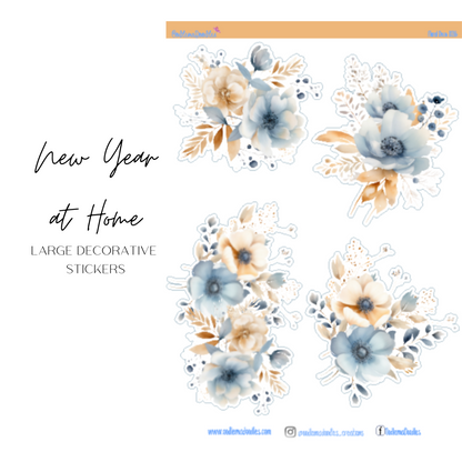 New Year at Home Flower Large Decorative Planner Stickers