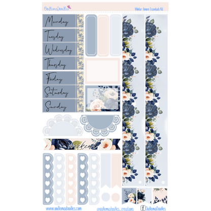 Winter Amour Essential Planner Sticker Kit