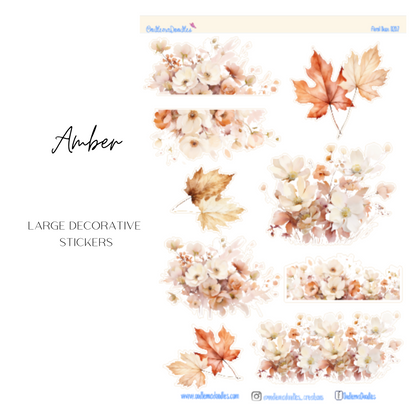 Amber Flower Large Decorative Planner Stickers