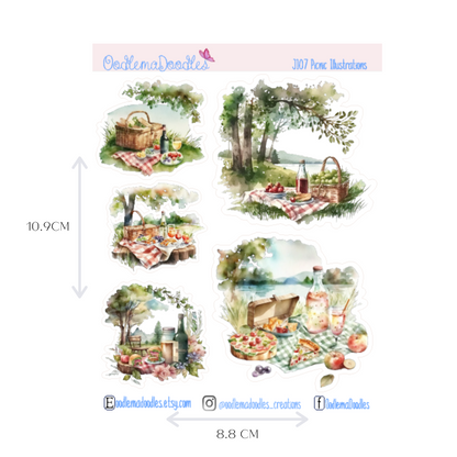 Picnic Illustration Planner Stickers