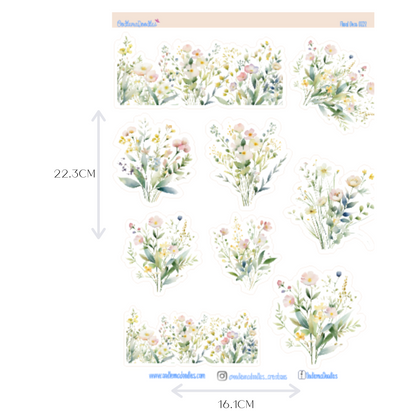 Rustic Spring Flower Large Decorative Planner Stickers