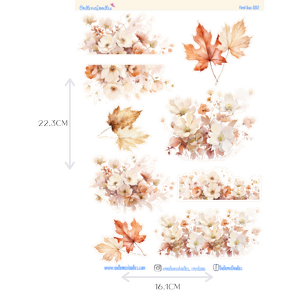 Amber Flower Large Decorative Planner Stickers