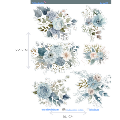 Frozen Lake Flower Large Decorative Planner Stickers