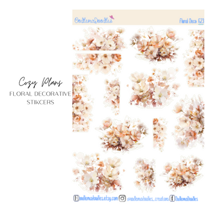 Cozy Plans Floral Decorative Stickers