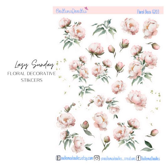 Lazy Sunday Floral Decorative Stickers