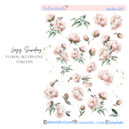 Lazy Sunday Floral Decorative Stickers