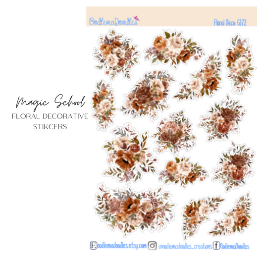 Magic School Floral Decorative Stickers