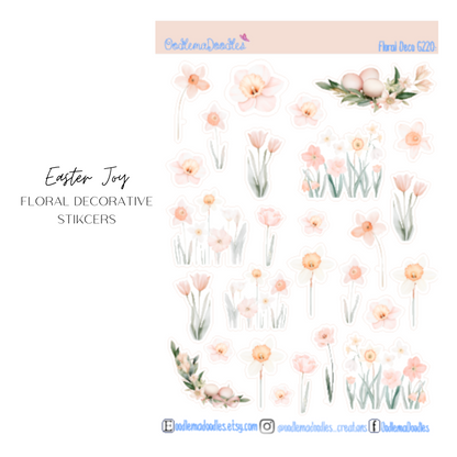 Easter Joy Floral Decorative Stickers