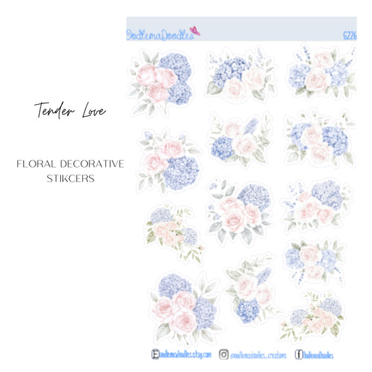 Tender Love Floral Decorative Stickers