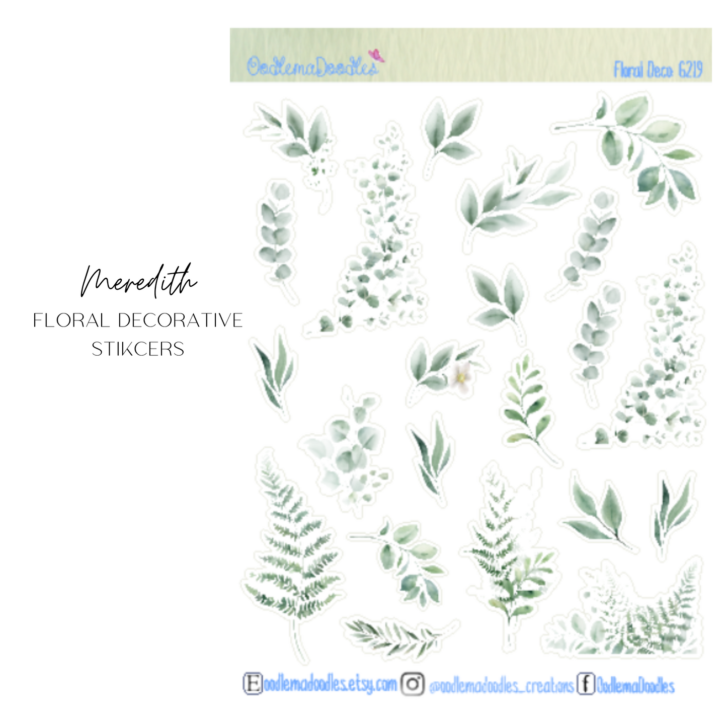Meredith Floral Decorative Stickers