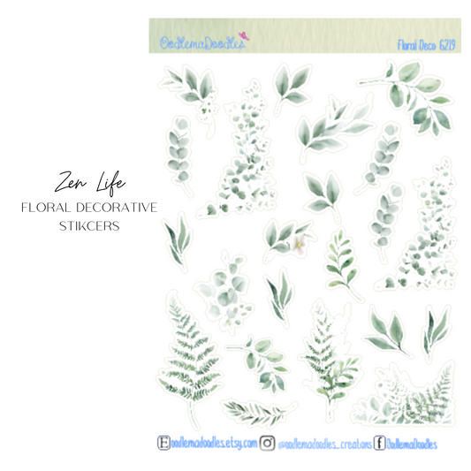 Zen Life Floral Decorative Stickers