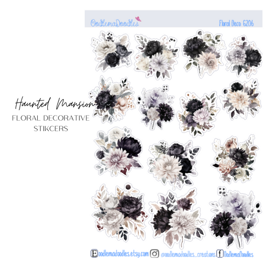 Haunted Mansion Floral Decorative Stickers