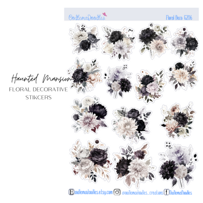 Haunted Mansion Floral Decorative Stickers