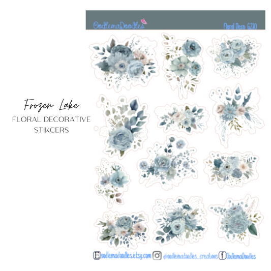 Frozen Lake Floral Decorative Stickers
