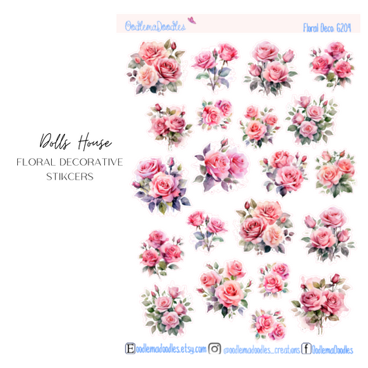 Dolls House Floral Decorative Stickers