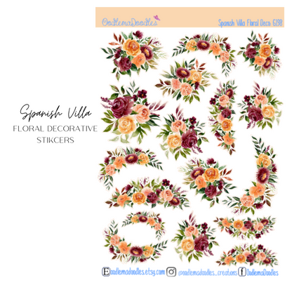 Spanish Villa Floral Decorative Stickers